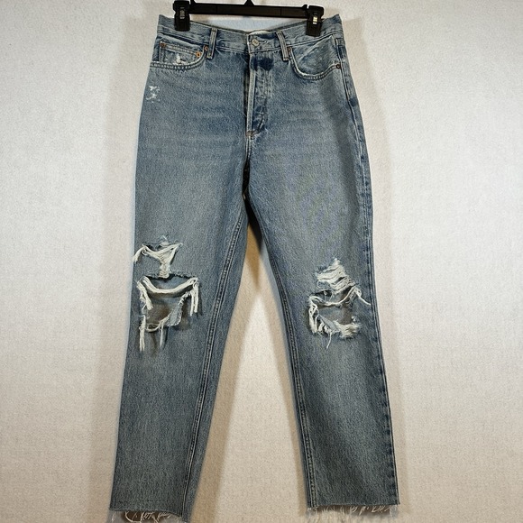 Agolde Denim - AGOLDE‎ Fen High Rise Relaxed Taper Button Fly Blue Jeans in Wander Size 26 NWT